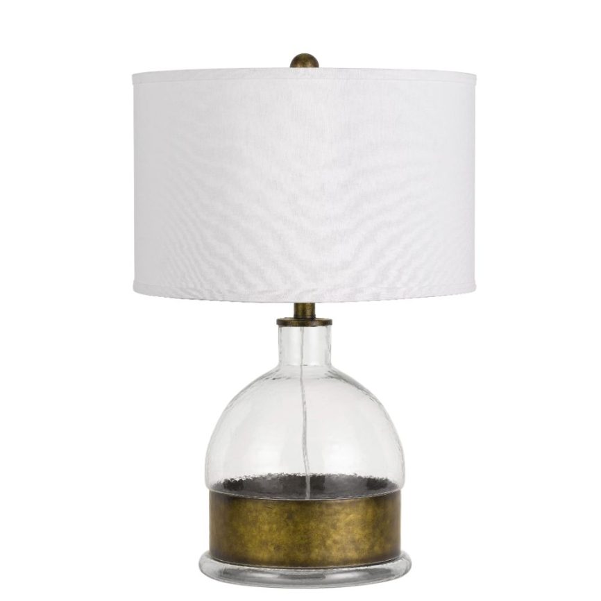 CAL Lighting BO-2809TB 150w 3 Way Rapallo Glass/Metal Table Lamp