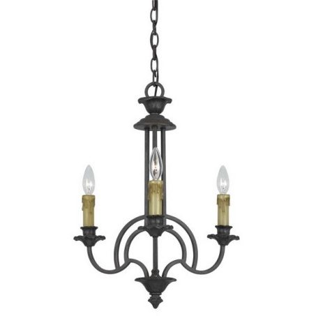 CAL Lighting FX-3513/3 60W X 3 Elberton Hand Forged Iron 3 Light Chandelier in English Bronze