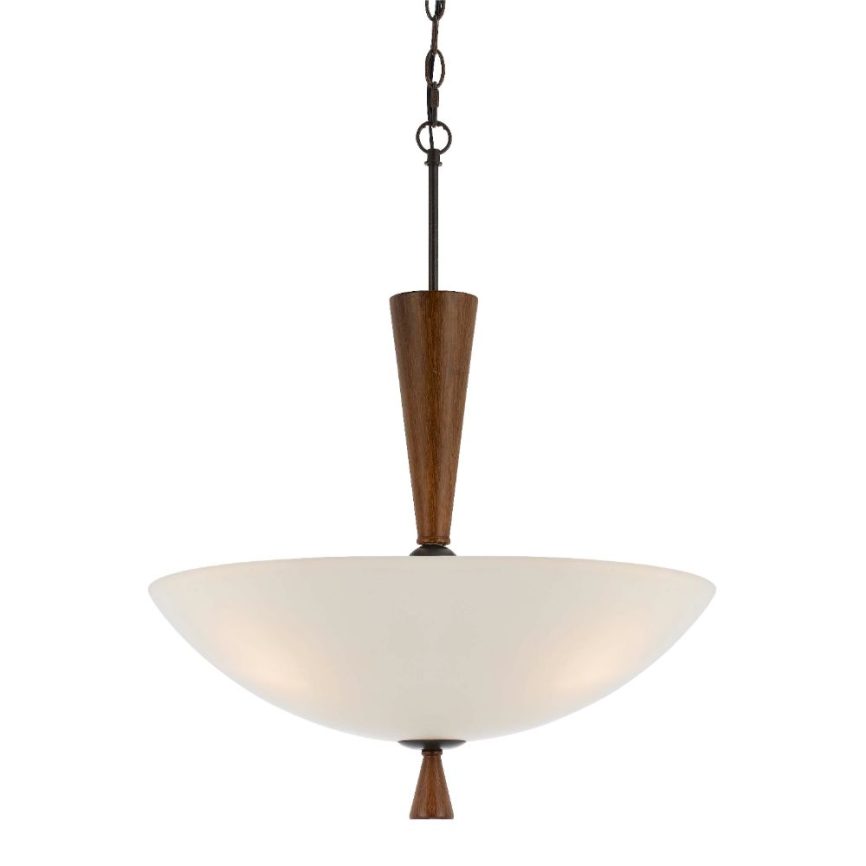 Cal Lighting FX-3528/1P Mahogany Verona 2 Light Bowl Shaped Pendant