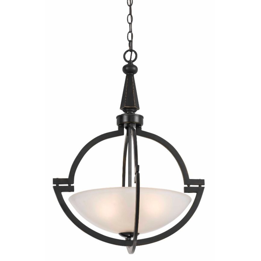 Cal Lighting FX-3552/1P Oil Rubbed Bronze Beverly 3 Light Bowl Shaped Pendant
