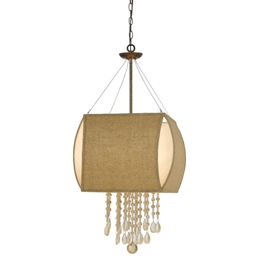 Cal Lighting FX-3553/4 Rust / Burlap Ark 4 Light 1 Tier Chandelier