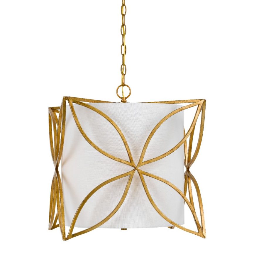 Cal Lighting FX-3602-3 60W x 3 Belton metal/fabric chandelier