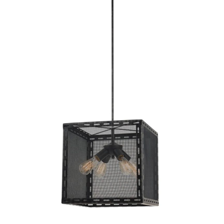 Cal Lighting FX-3625-4 Iron 60W x 4 Evanston metal mesh chandelier