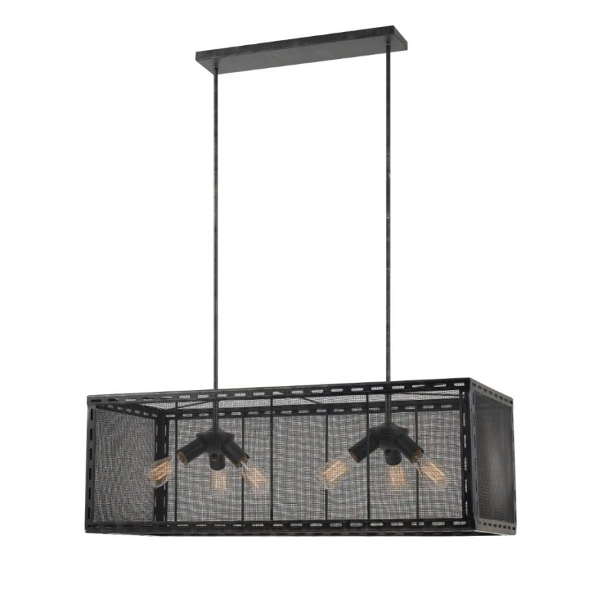 Cal Lighting FX-3625-6 Iron 60W x 6 Evanston metal mesh chandelier