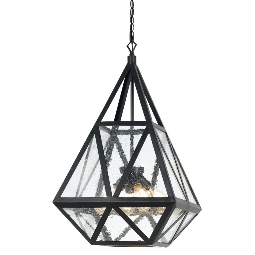 CAL Lighting FX-3651-4 60W X 4 Townsend Glass Chandelier in Blacksmith
