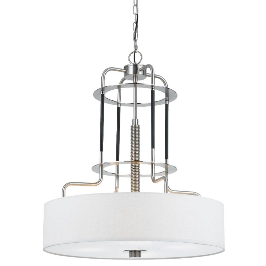 CAL Lighting FX-3652-4 60W X 4 Transformer Metal Chandelier in Brushed Steel