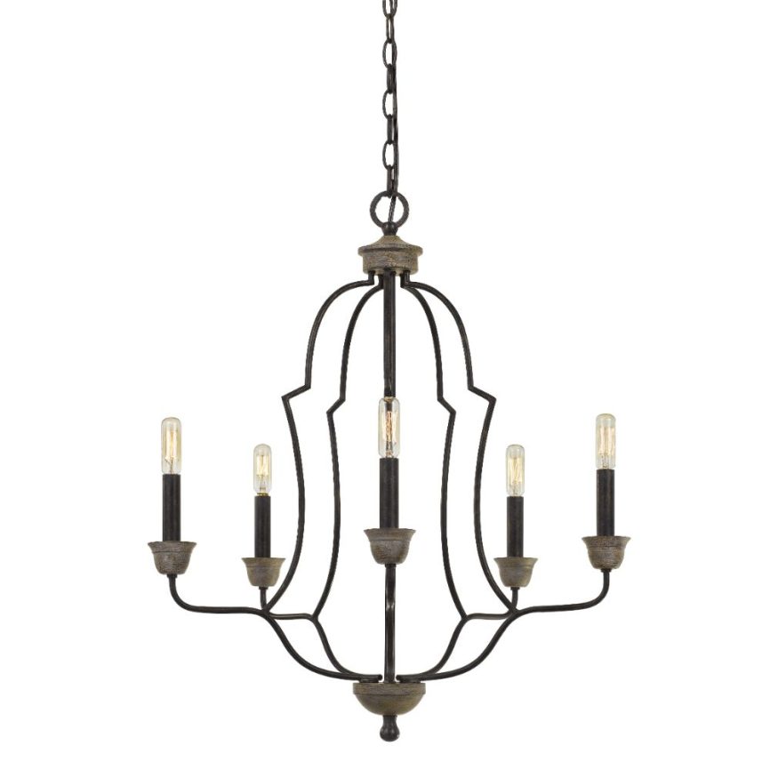 CAL Lighting FX-3689-5 60w X 5 Lebrija Metal Chandelier (Edison Bulbs Not Included)