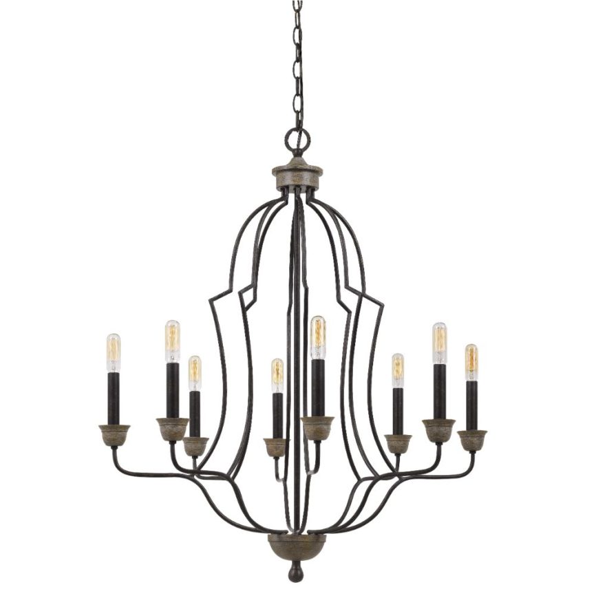 CAL Lighting FX-3689-8 60w X 8 Lebrija Metal Chandelier (Edison Bulbs Not Included)